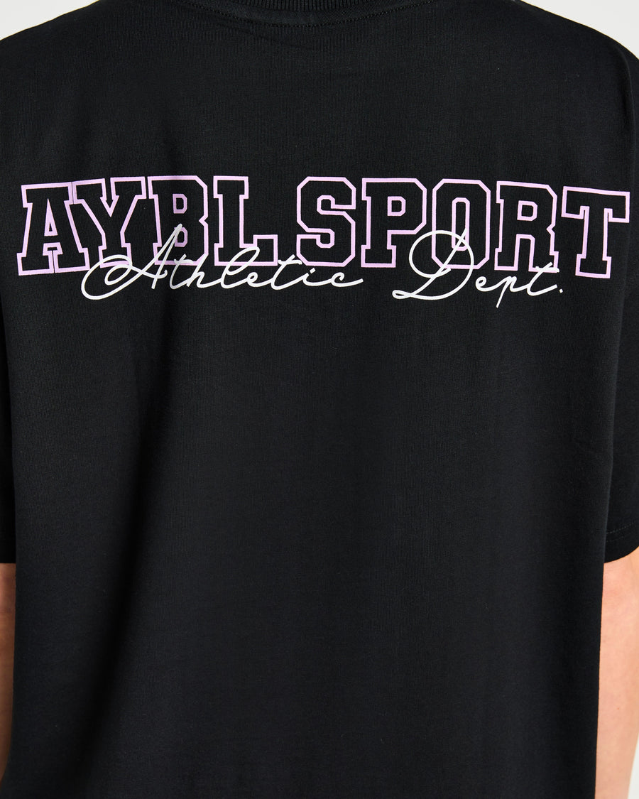 Varsity Dept. Oversized T Shirt - Noir/Lilac
