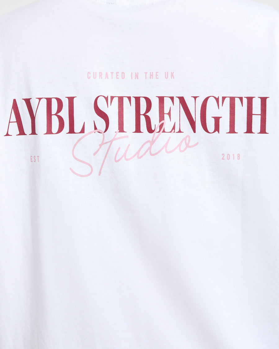 AYBL Strength Studio Oversized T Shirt - Blanc