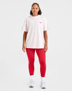 Retro Athletics Club Oversized T Shirt - Rose