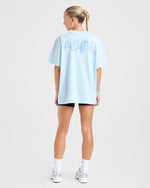 Lift Graphic Oversized T Shirt - Baby Bleu