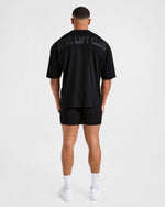 Lift Club Distressed Oversized T Shirt - Noir/Charcoal