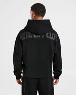 Lift Club Distressed Hoodie - Noir/Charcoal