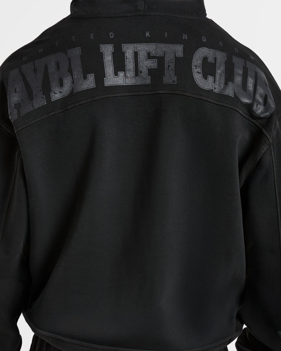 Lift Club Distressed Hoodie - Noir/Charcoal
