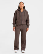 Lifestyle Oversized Zip Up Hoodie - Umber Marron