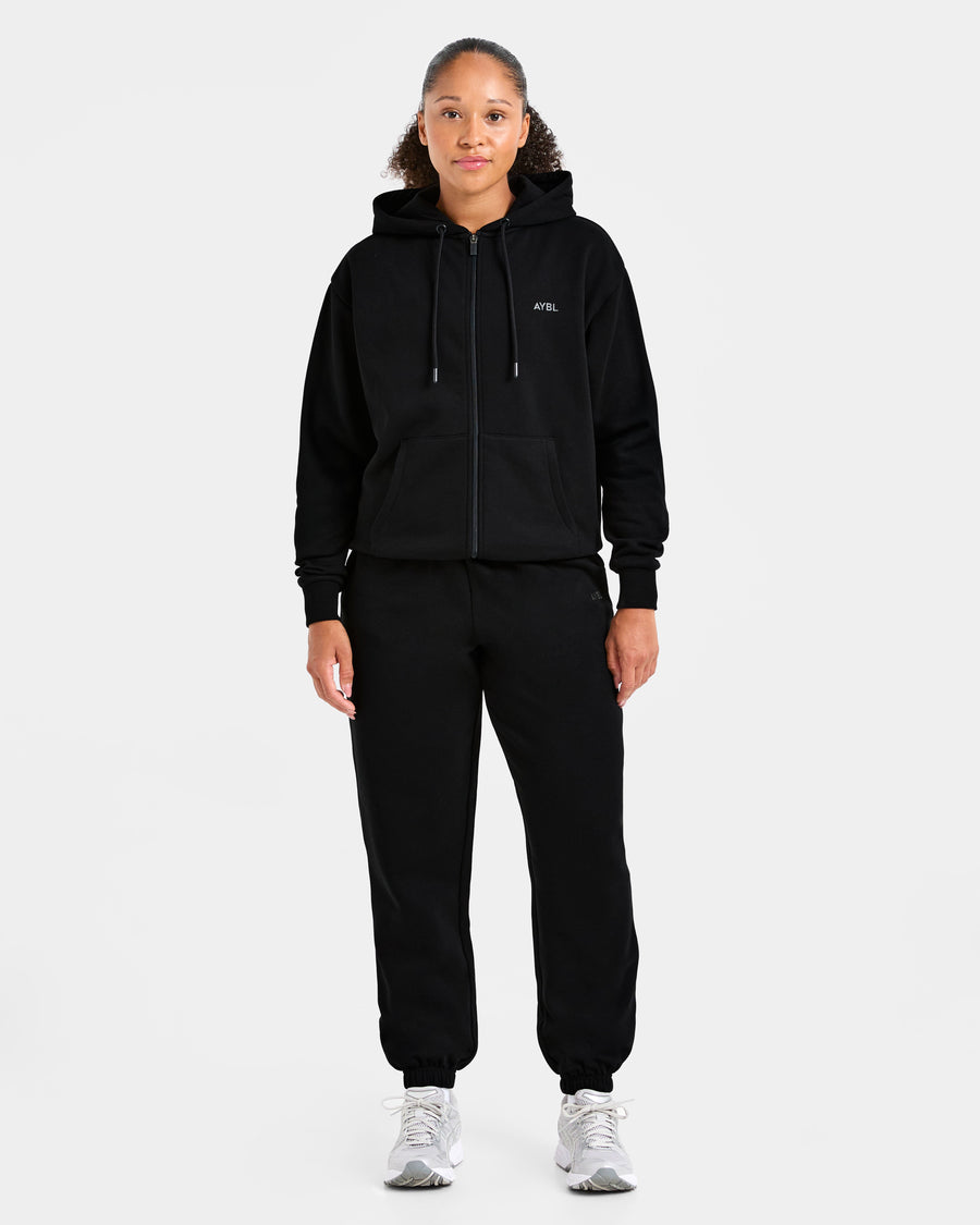 Lifestyle Oversized Zip Up Hoodie - Noir