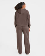 Lifestyle Oversized Straight Leg Joggers - Umber Marron