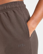 Lifestyle Oversized Straight Leg Joggers - Umber Marron