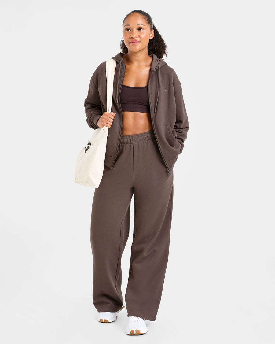 Lifestyle Oversized Straight Leg Joggers - Umber Marron