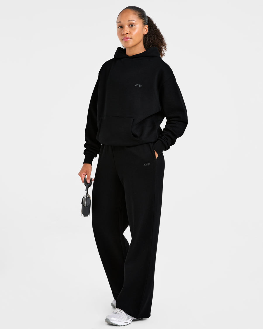 Lifestyle Oversized Straight Leg Joggers - Noir