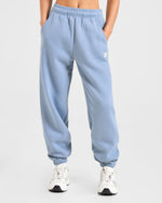 Retro Athletics Oversized Joggers - Vintage Bleu