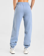 Retro Athletics Oversized Joggers - Vintage Bleu