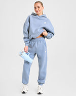 Retro Athletics Oversized Joggers - Vintage Bleu