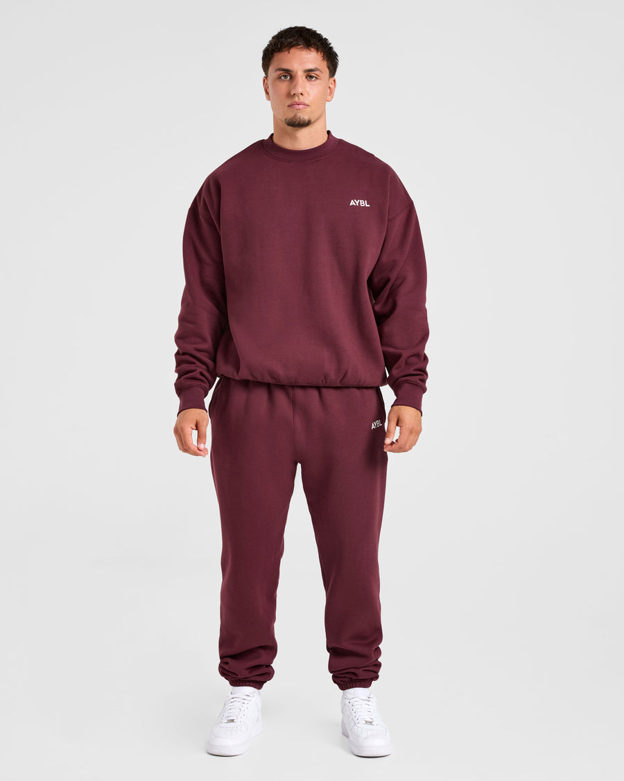 Essential Oversized Sweater - Burgundy Rouge