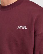 Essential Oversized Sweater - Burgundy Rouge
