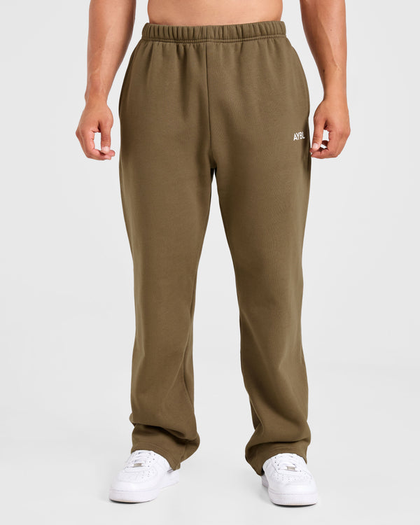 Essential Oversized Straight Leg Joggers- Olive Vert