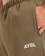 Essential Oversized Straight Leg Joggers- Olive Vert