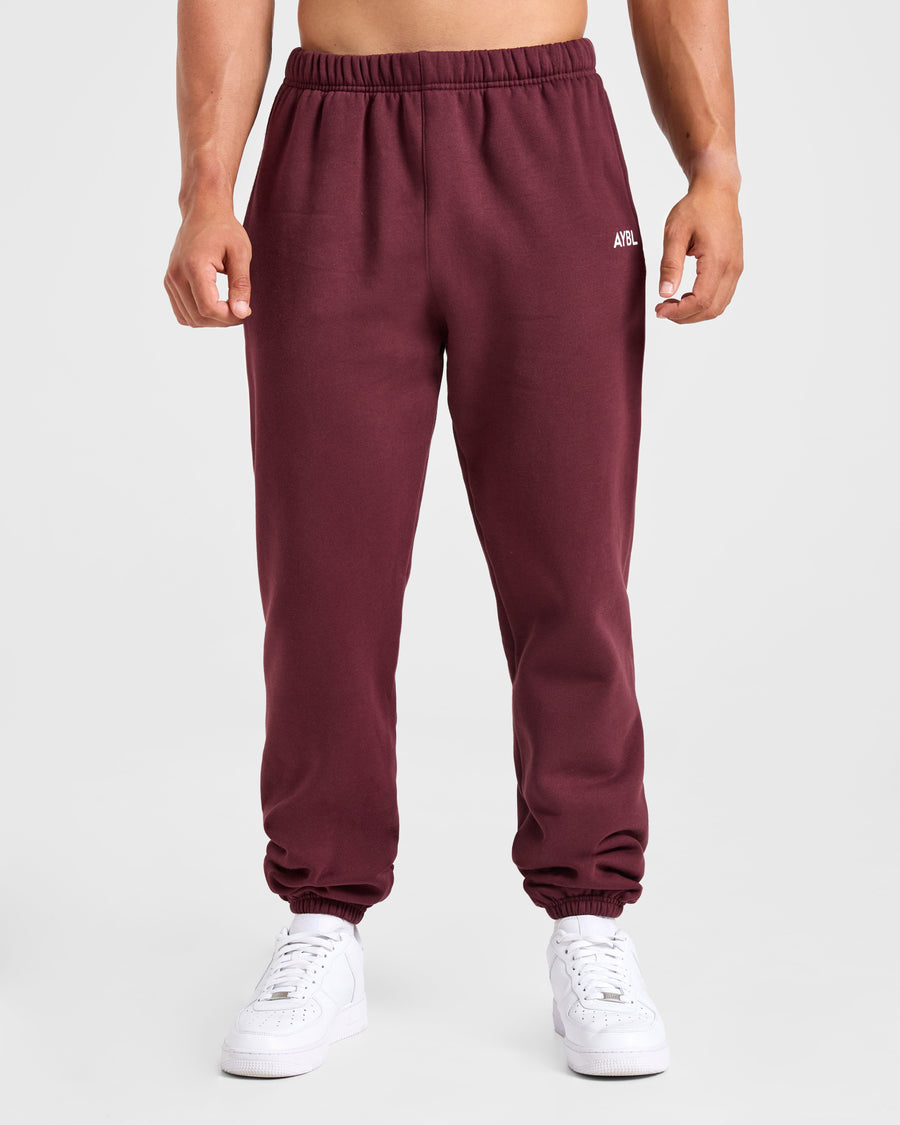 Essential Oversized Joggers - Burgundy Rouge