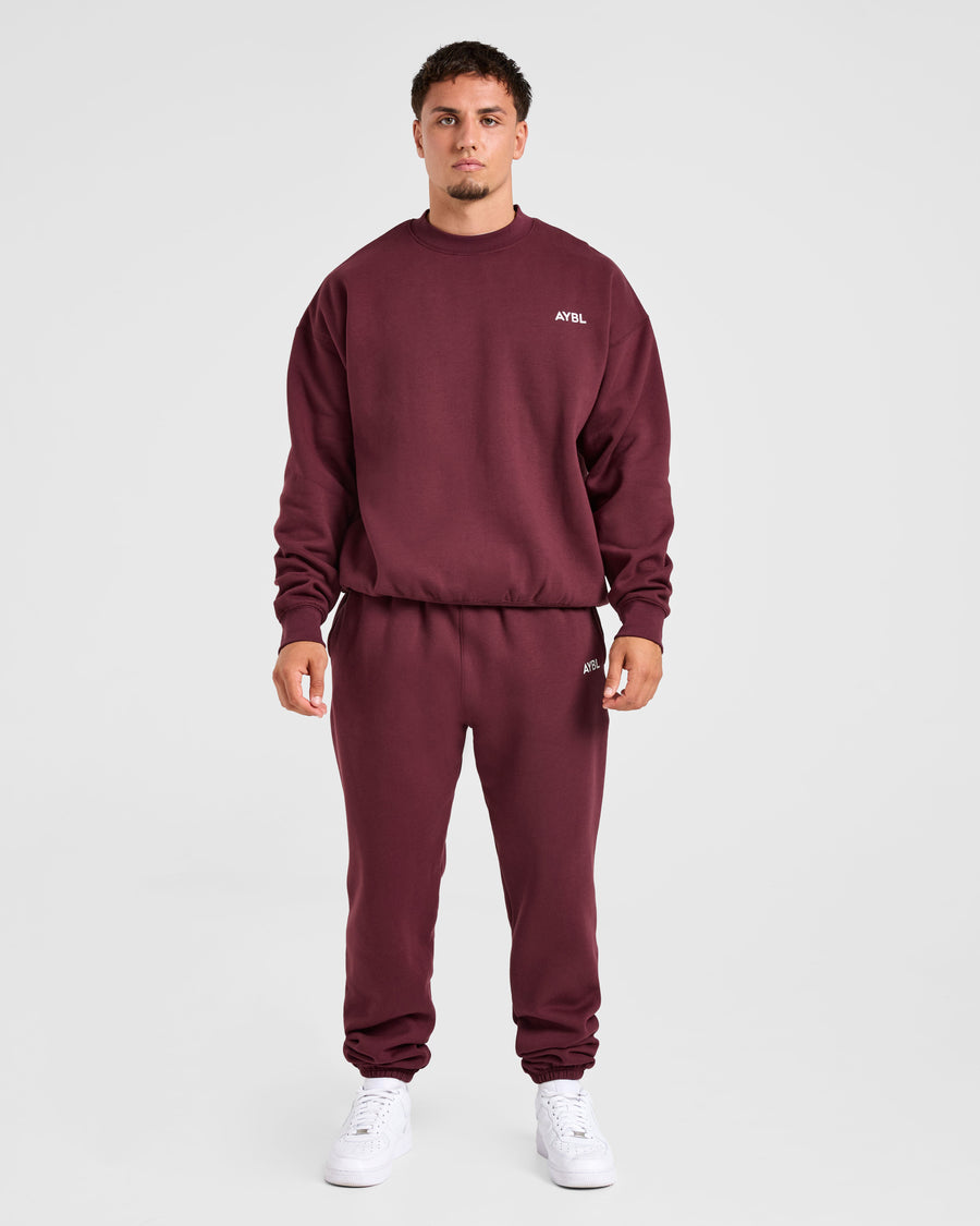 Essential Oversized Joggers - Burgundy Rouge