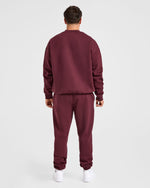 Essential Oversized Joggers - Burgundy Rouge