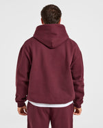 Essential Oversized Hoodie - Burgundy Rouge