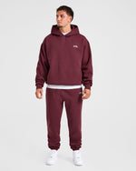 Essential Oversized Hoodie - Burgundy Rouge