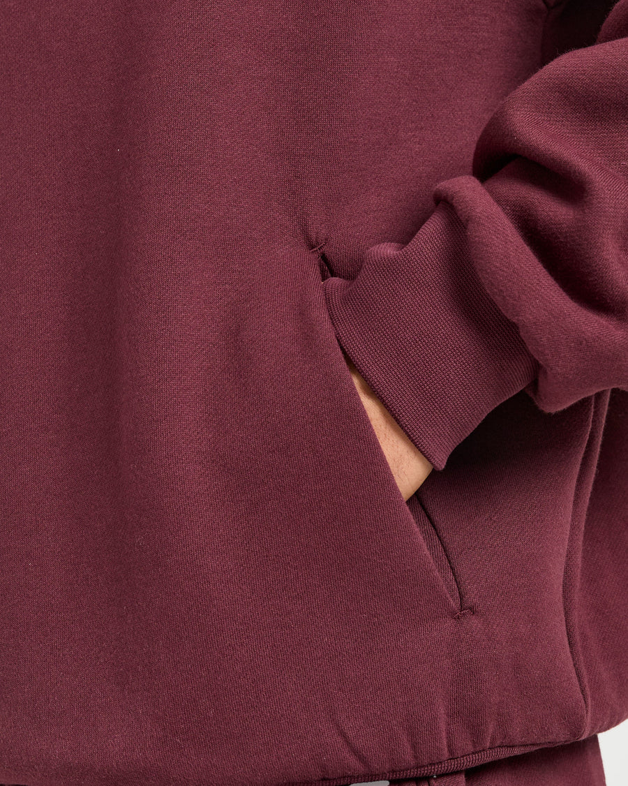 Essential Oversized Hoodie - Burgundy Rouge