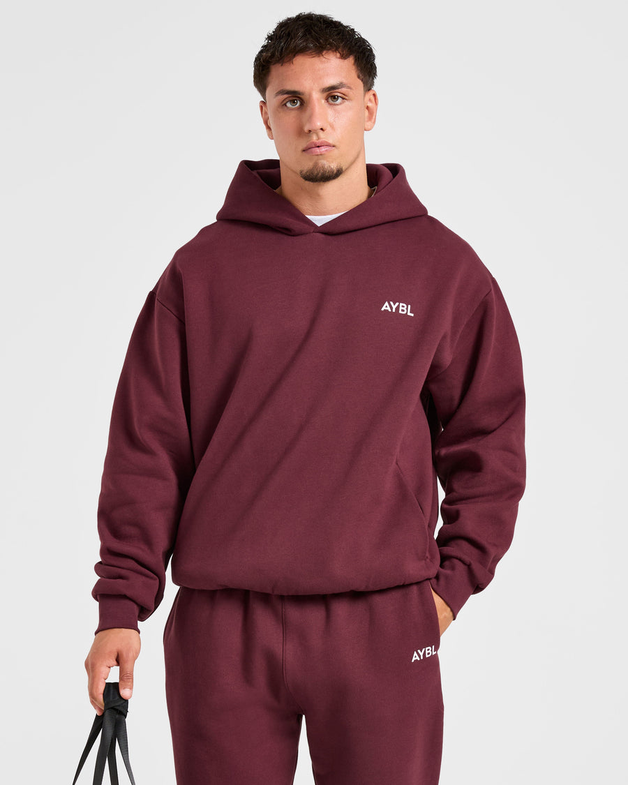 Essential Oversized Hoodie - Burgundy Rouge