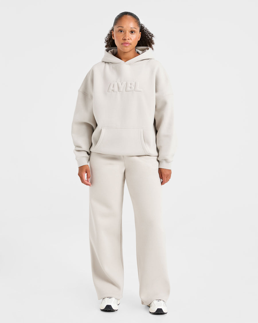 Classic Plush Oversized Straight Leg Joggers - Sand