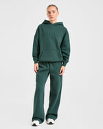 Classic Plush Oversized Straight Leg Joggers - Pine Vert
