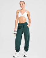 Classic Plush Oversized Joggers - Pine Vert