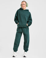Classic Plush Oversized Joggers - Pine Vert
