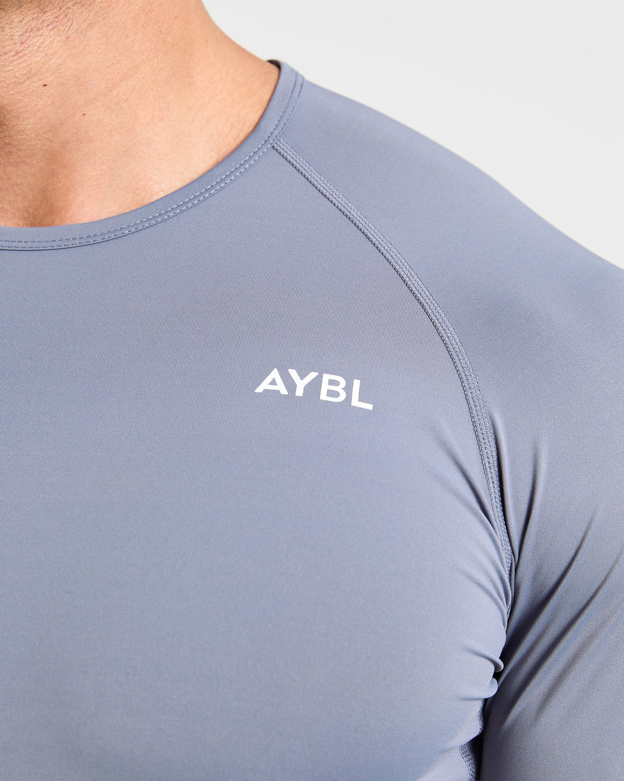 Compression Long Sleeve T Shirt - Slate Gris
