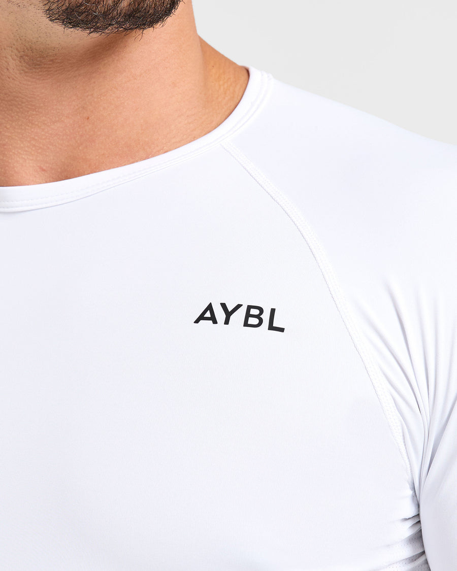 Compression Long Sleeve T Shirt - Blanc