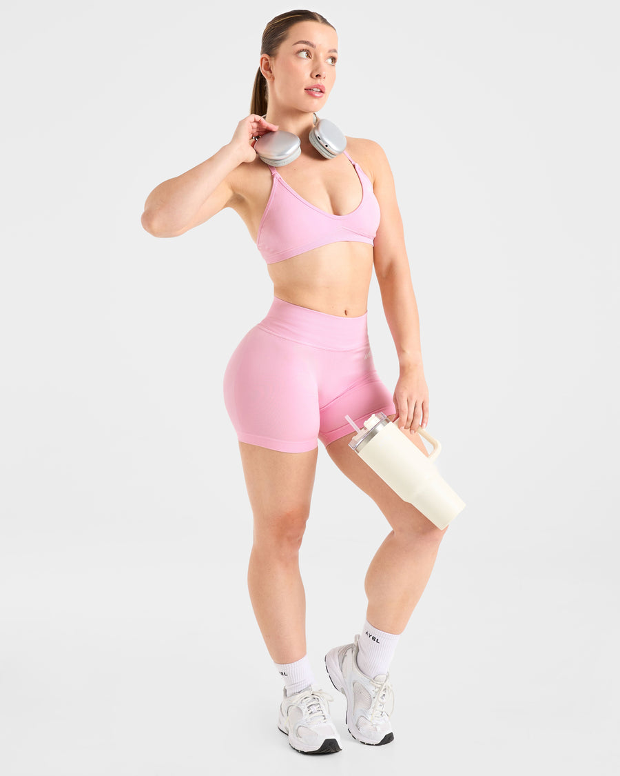 Adapt Seamless Strappy Sports Bra - Spring Rose