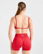 Adapt Seamless Strappy Sports Bra - Salsa Rouge