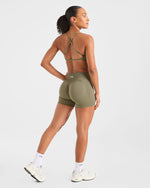 Adapt Seamless Strappy Sports Bra - Muted Olive