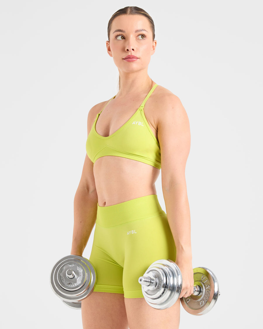 Adapt Seamless Strappy Sports Bra - Lime Vert