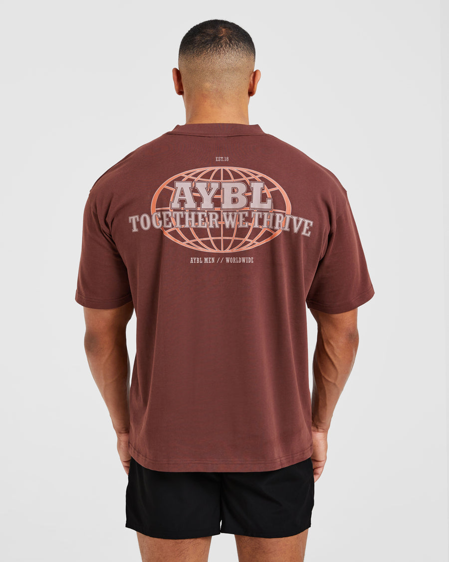 Global Oversized T Shirt - Burnt Rouge