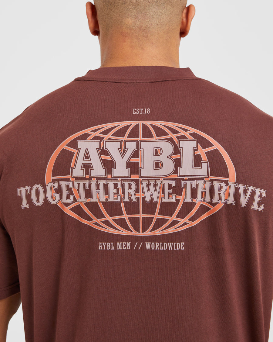 Global Oversized T Shirt - Burnt Rouge