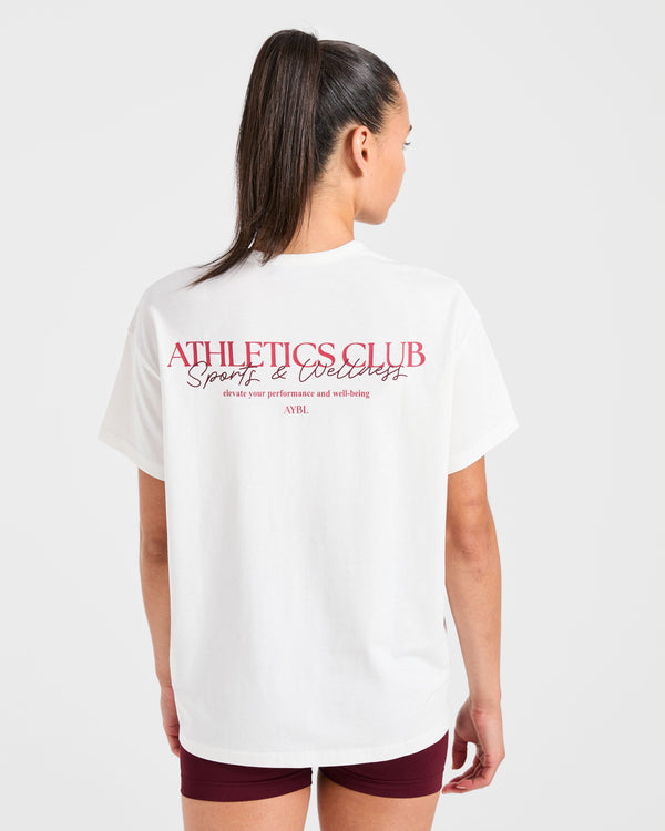 Athletics Club Oversized T Shirt - Off Blanc