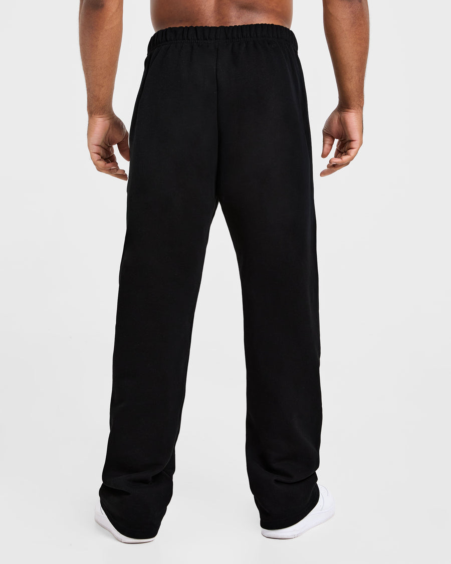 Essential Oversized Straight Leg Joggers - Noir
