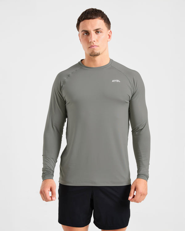 Essential Long Sleeve T Shirt - Olive Smoke