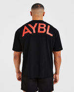 Essential Oversized T Shirt - Noir/Rouge