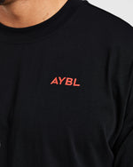 Essential Oversized T Shirt - Noir/Rouge