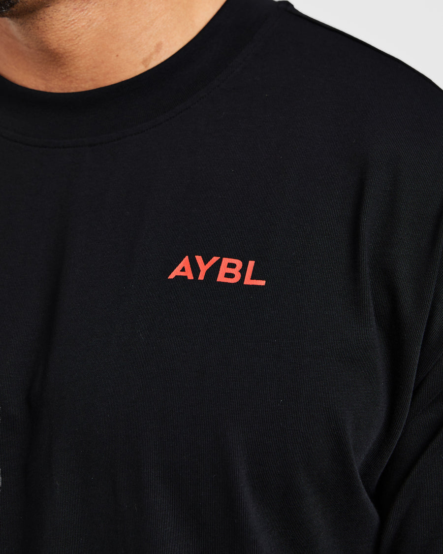 Essential Oversized T Shirt - Noir/Rouge