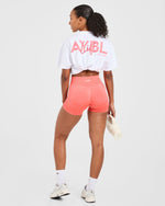 Lift Graphic Oversized T Shirt - Blanc/Coral Peach