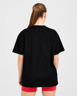Sports Club Gothic Oversized T Shirt - Noir/Rouge
