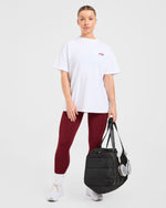 Cardio Club Oversized T Shirt - Blanc/Burgundy