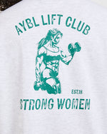 Strong Women Graphic Oversized T Shirt - Gris Marl/Vert