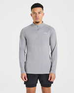 Essential Seamless 1/4 Zip Pullover - Gris Marl